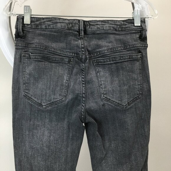 FREE PEOPLE Denim Dark Gray 5 Pocket Logo Hardware Jeans - Picture 9 of 13